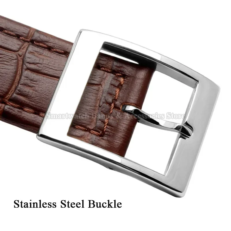 Genuine Leather Strap 17mm 19mm for Swatch Series Waterproof Sport Wrist Band Cowhide Watch Band Metal Pin Calsp Strap Accessory