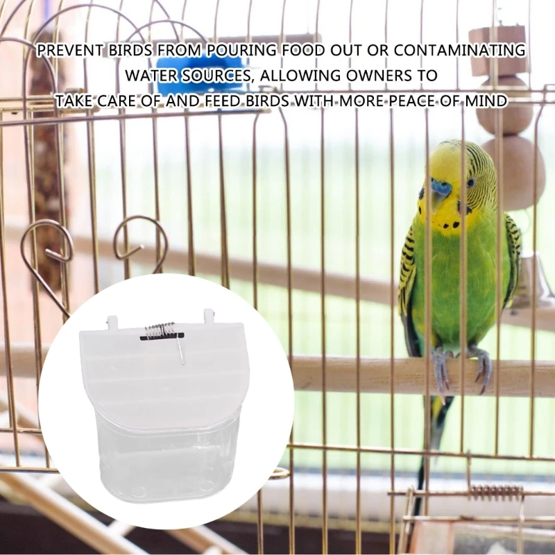 Bird Feeders Dustproof Dispenser AntiSplash Parrots Feeders Birdcage Clear Seed Feeders Water Container Dropship