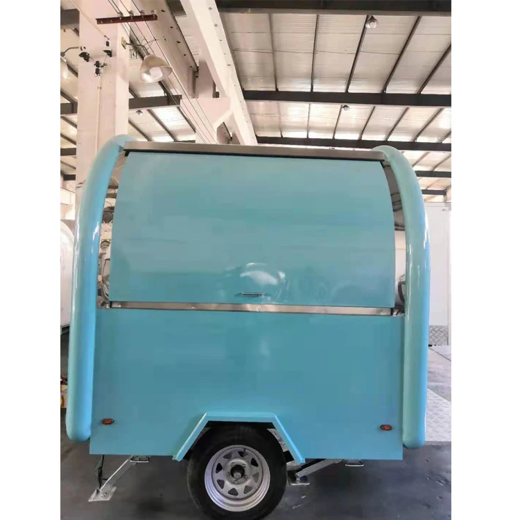Round Food Trailer For Sale 2024 New 280 Food Truck Mobile Fast Food Cart Mobile Open Concession Outdoor Kitchen Pizza Trailer