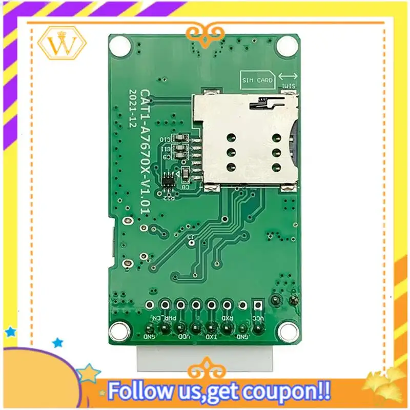 Latest-A7670E SIMCOM 4G LTE Cat1 Module 4G LTE Cat1 Module With SIM Card Slot TTL UART 2G LTE-FDD B1/B3/B5/B7/B8/B20 GSM 900/180