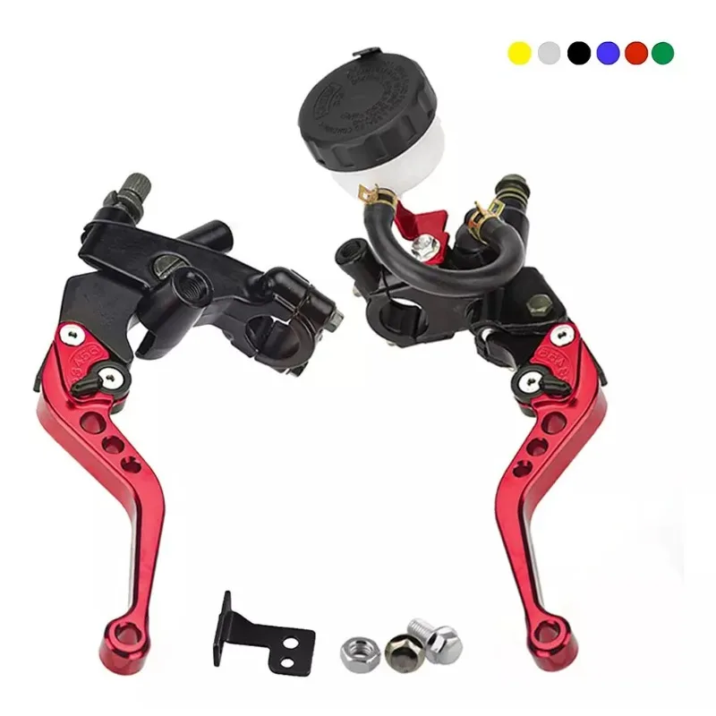 Universal CNC Motorcycle Adjustable Clutch Brake Master Cylinder Reservoir Levers Kit for Yamaha Kawasaki 7/8