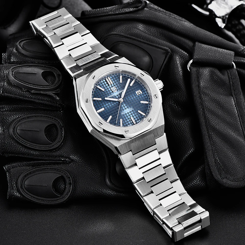 PAGANI DESIGN-reloj mecánico de acero inoxidable para hombre, accesorio Masculino de pulsera resistente al agua con mecanismo automático de