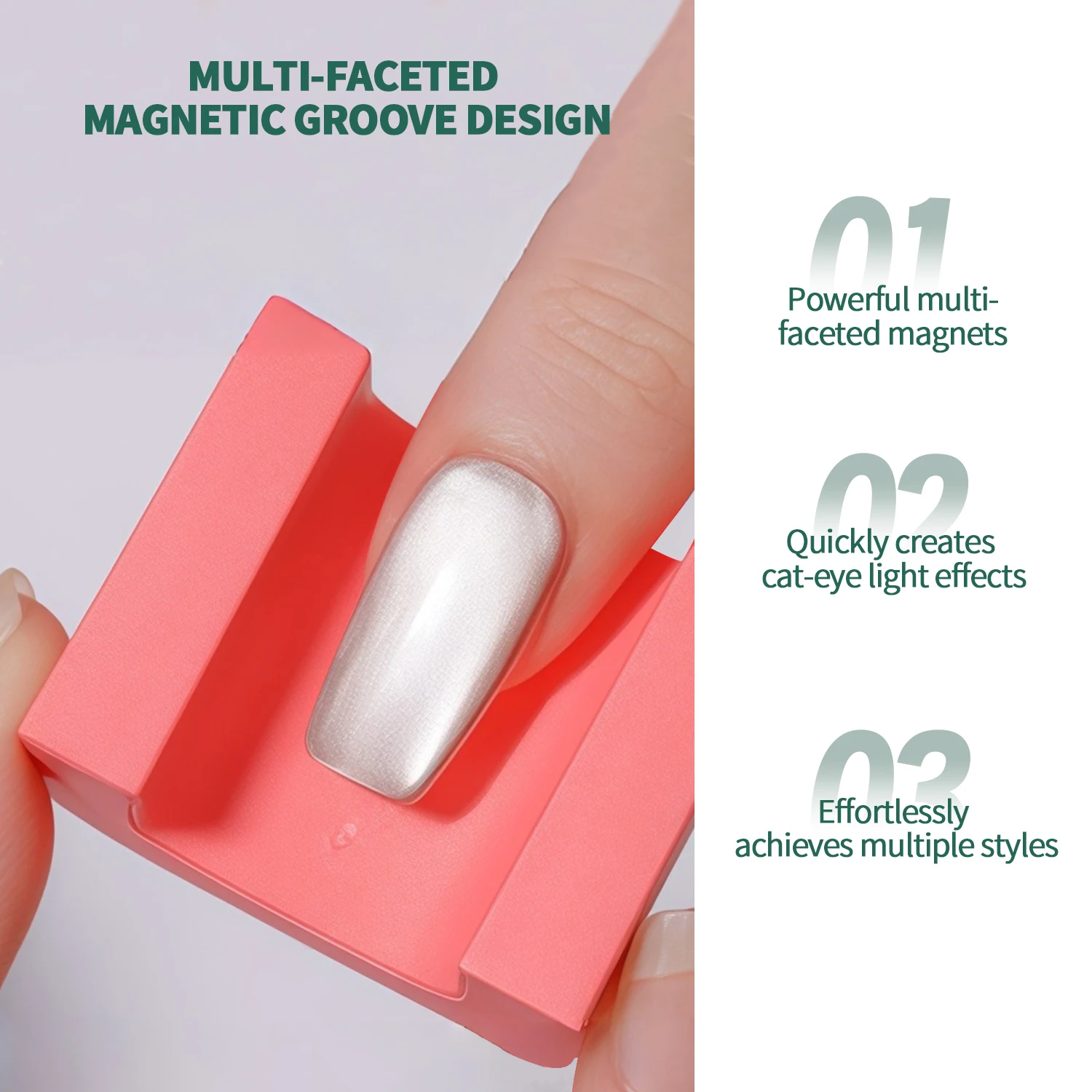 

Nailpop Upgrade Cat Eye Magnet Professional Nail Art Tool Easy DIY Charming Effects for Beginners Salon Home Use French Cat Eye