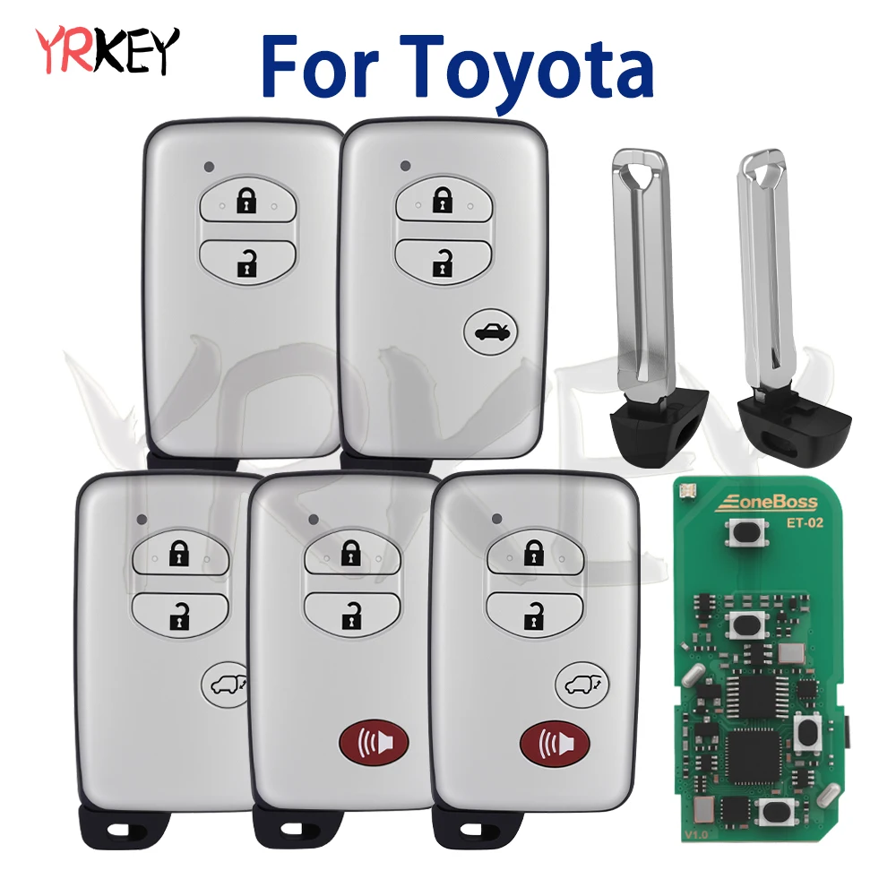 5PCS EoneBoss ET‑02 Global Generable Bluetooth Remote Key Fob 4D 8A For Toyota Land Cruiser Camry Levin Prado Highlander Corolla