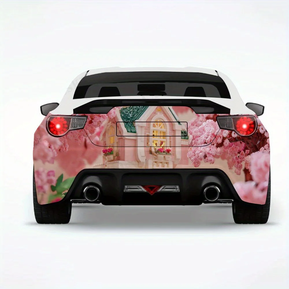 Fantasy in Blossom Forest  - Vinyl Decal for Car Rear, Waterproof Self-Adhesive Vinyl Stickers for Vehicle Tail and Bumper, Deco
