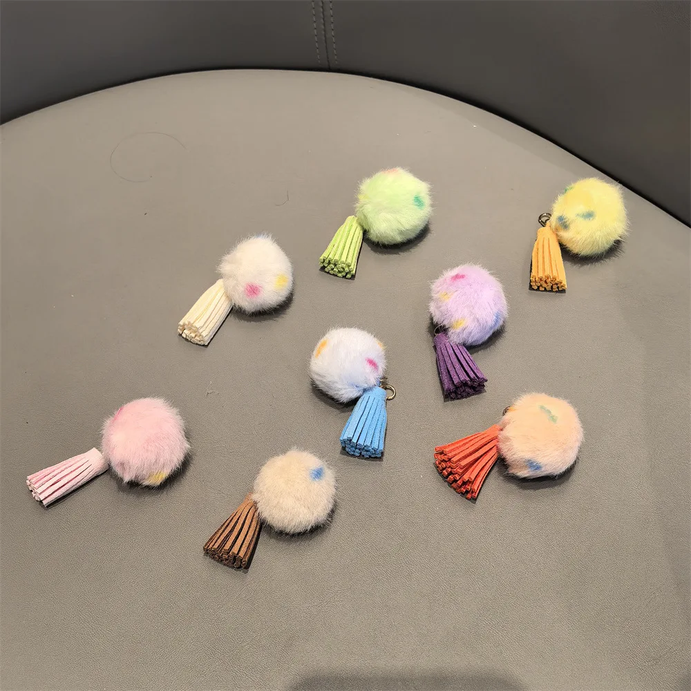 Shoe Charms Colorful Plush Pom Pom Tassel Macaron Contrast Sweet Kids Shoes Boots Zipper Pull Ornament Premium Portable