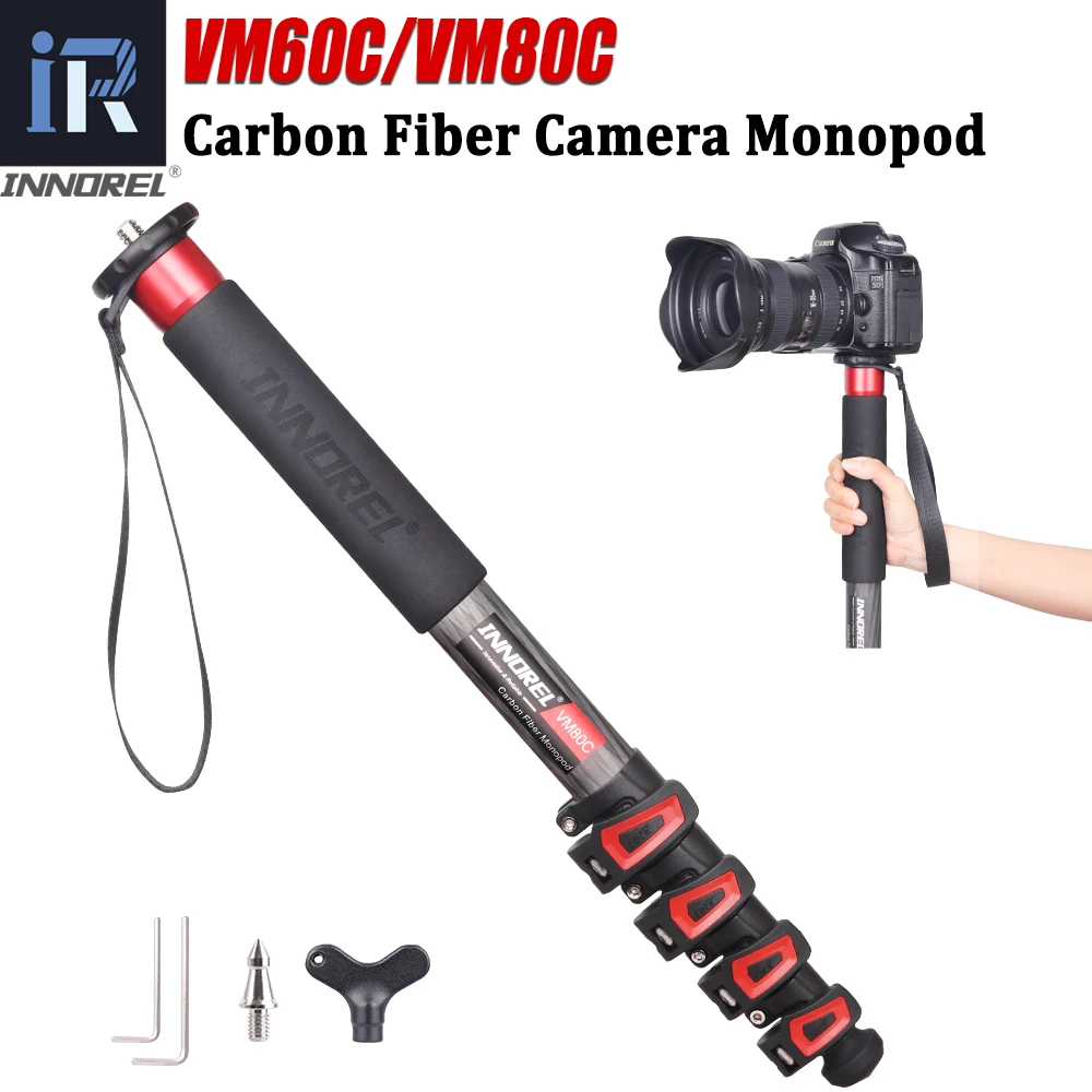 Camera Monopod INNOREL VM60C/VM80C Carbon Fiber Monopod with Fast Flip Lock for Canon Nikon DSLR Camera Video Camcorder