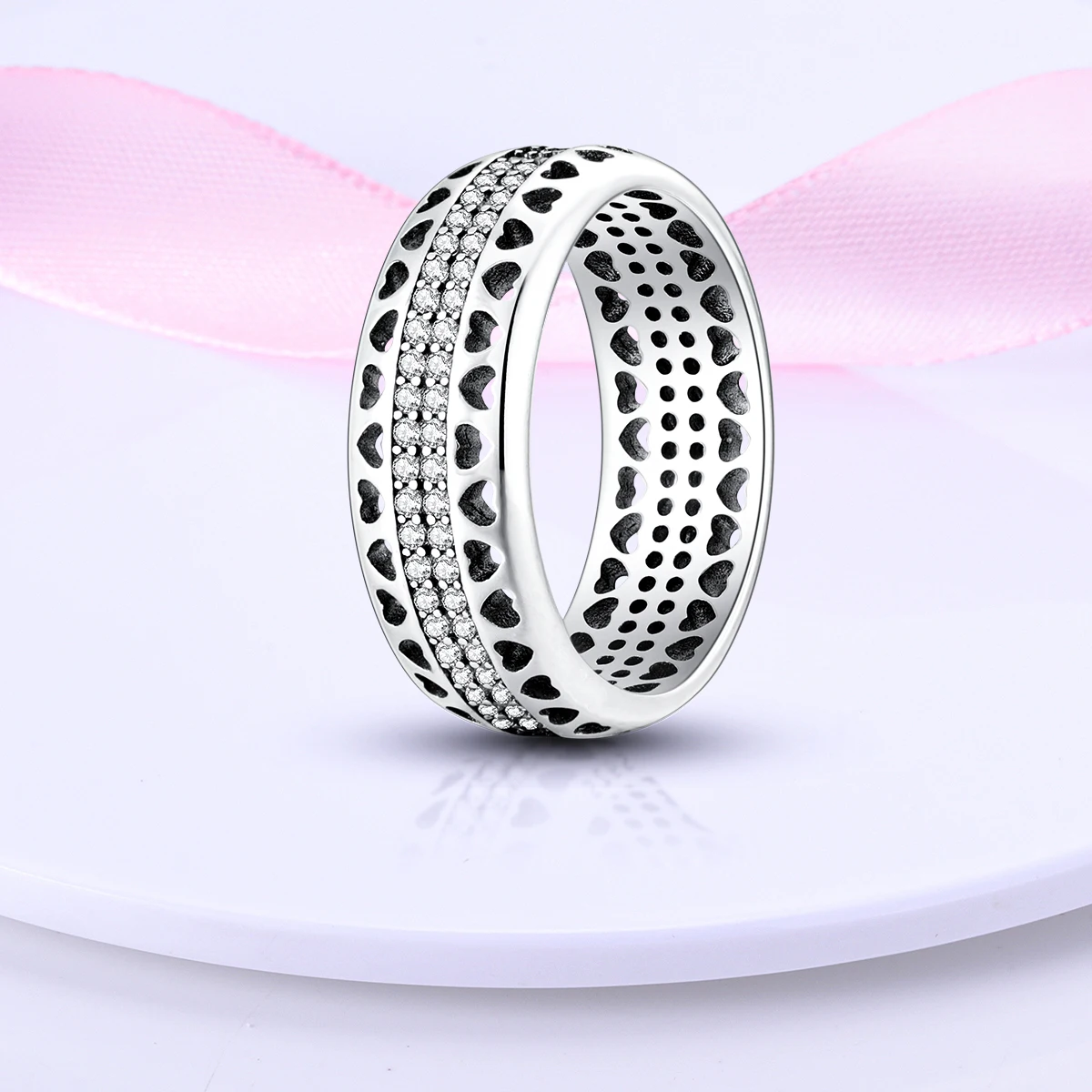 Women's 925 Sterling Silver Star Sun Butterfly Zircon Ring