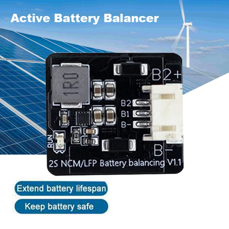Módulo ecualizador de batería de litio Lifepo4, equilibrador activo BMS, transferencia de energía, 1.2A, 2S