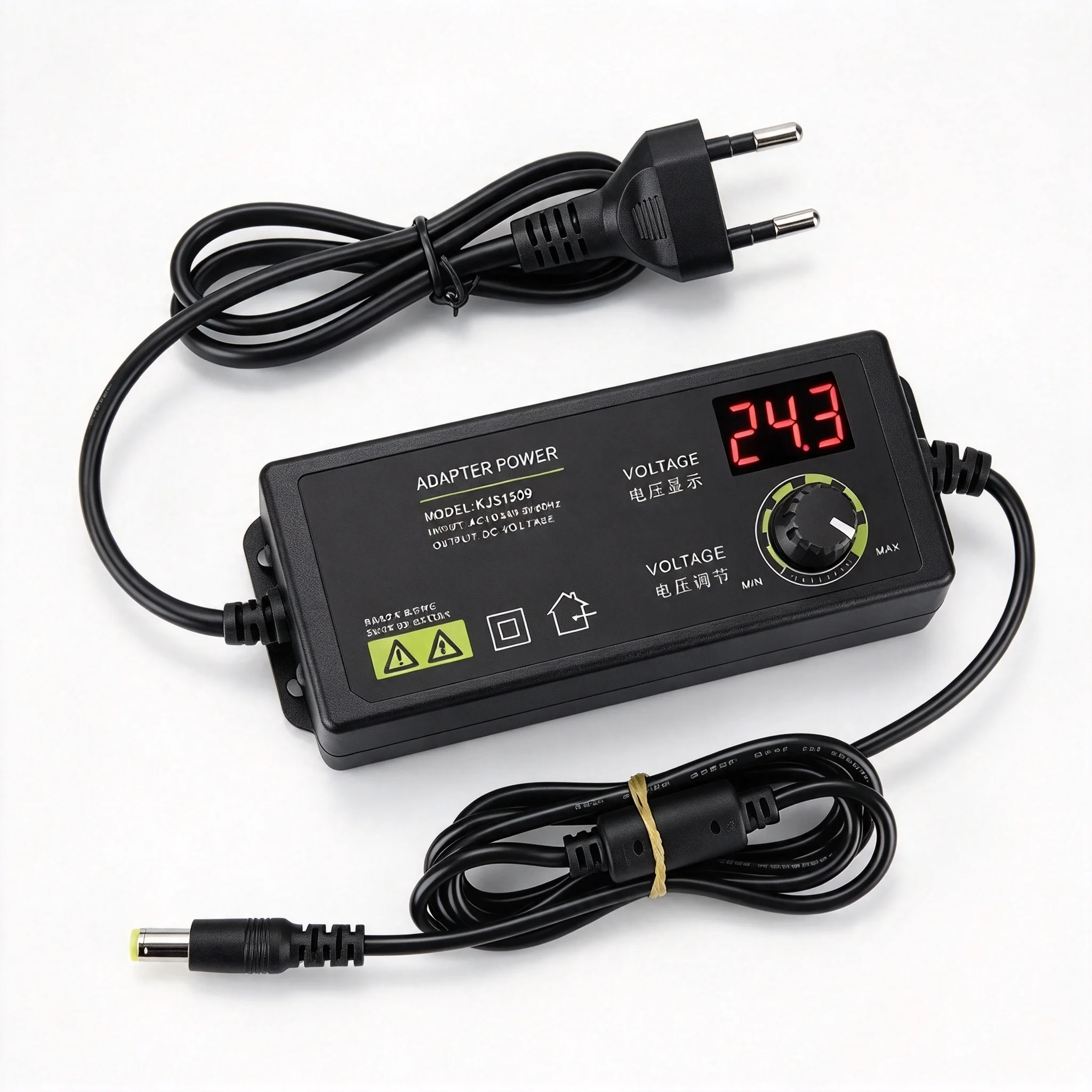 HTMCK 60W Adjustable Power Supply Adapter, 3V-24VVariable Voltage with LED Digital Display, Universal AC‑DC Charger for Gaming