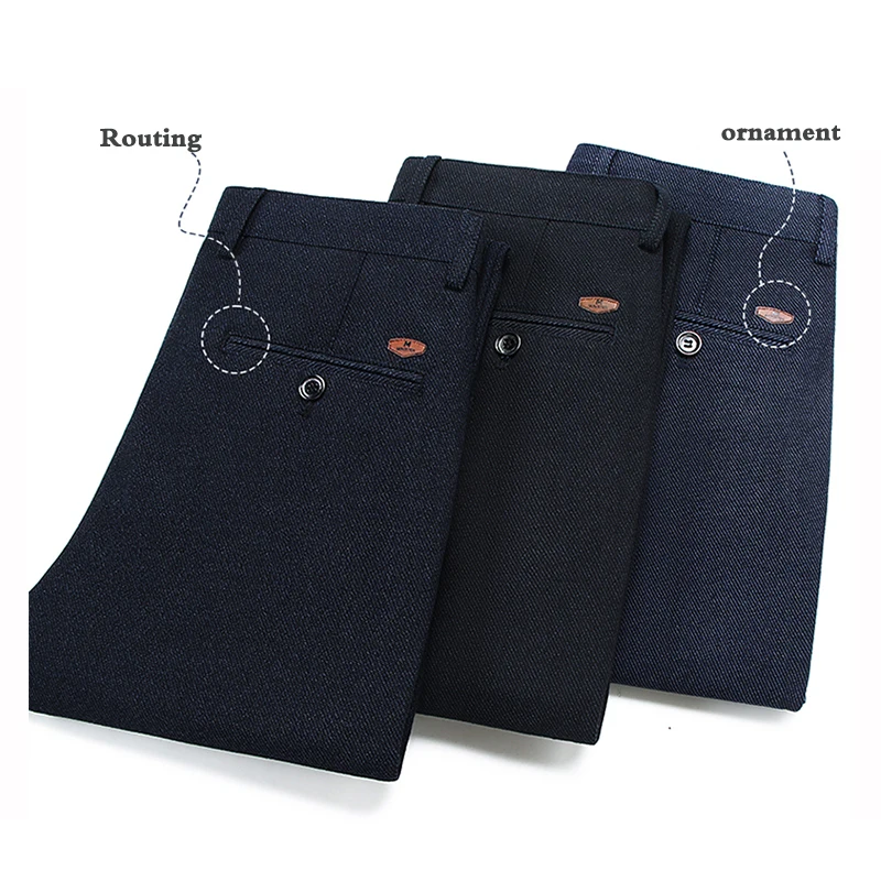 2024 Brand Men's Trousers Middle-aged Men Trousers Casual Loose Thick Pants for Male Straight High Waist Man Trouser Pant