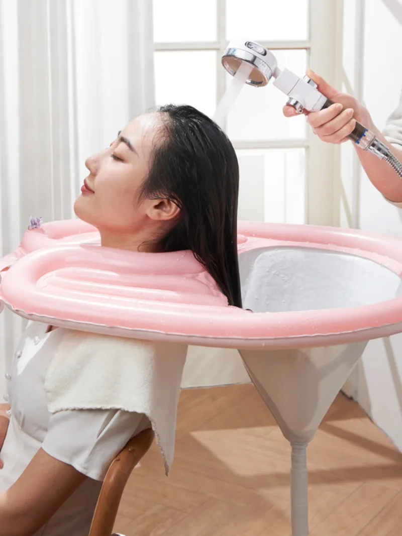 

Non-bending Shampoo Basin Pregnant Women Elderly Look Up Sitting Shampoo Basin Foldable Inflatable Portable