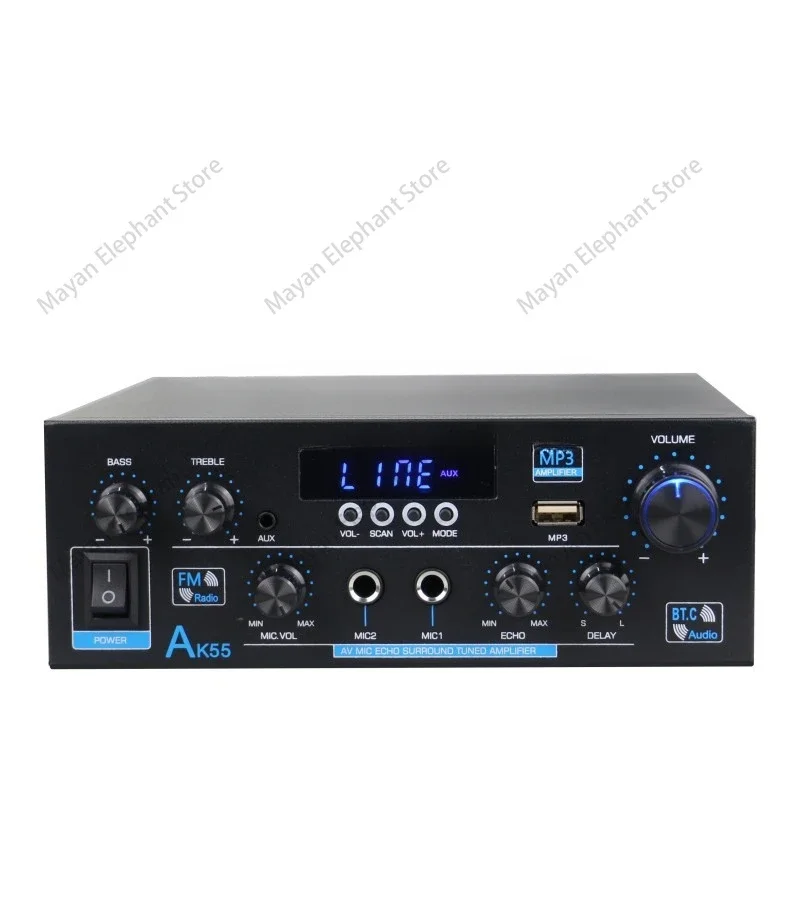 

Flash Drive Amplifier Two-channel Power Amplifier AK-55 Digital and Bluetooth USB