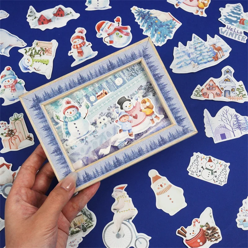 Set di scrapbooking Set di scene di neve invernale Adesivi Carta da lettere Washi Tape Decorazione di album fai da te Forniture per scrapbooking