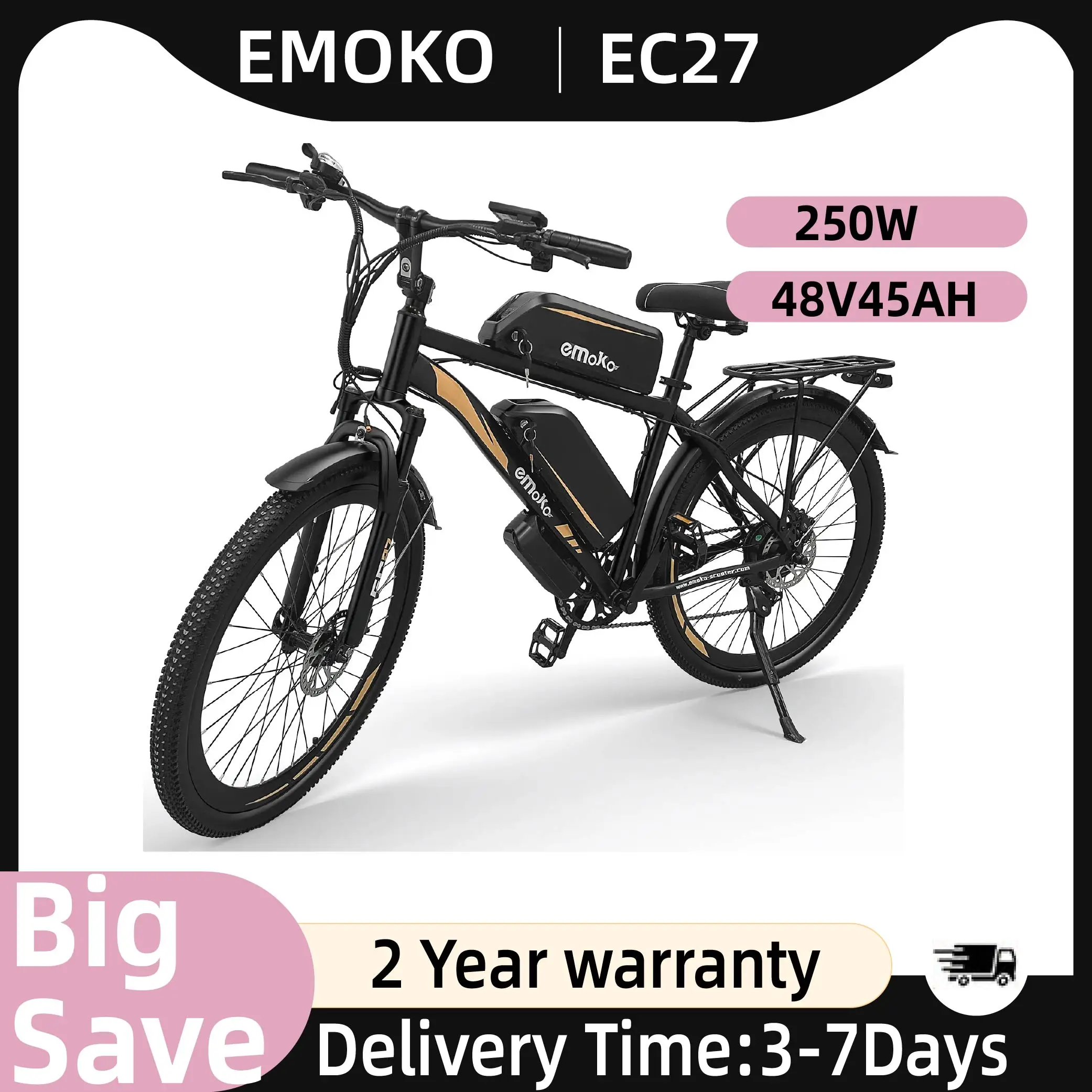 EMOKO EC27 Erwachsenen-E-Bike 250W Motor 48V45Ah Doppelbatterie …