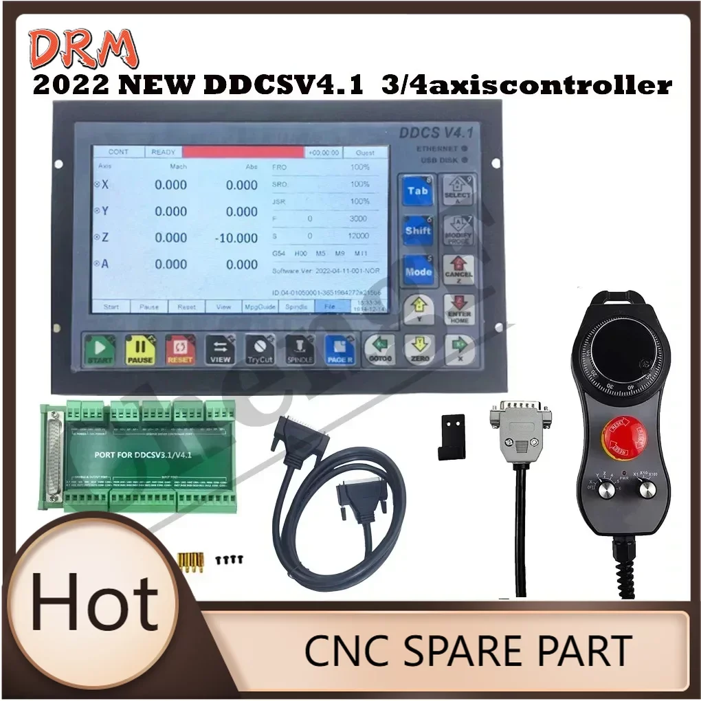 

CNC Newest DDCSV4.1 3/4 Axis G Code CNC Offline Stand Alone Controller For Engraving Milling Machine With E-Stop MPG Handwheel