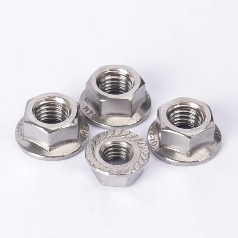 1/4-20 5/16-18 3/8-16 1/2-13 Automatic locking Nuts US Standard Coarse Fine Thread 304 Stainless Steel Hexagon Flange Nuts