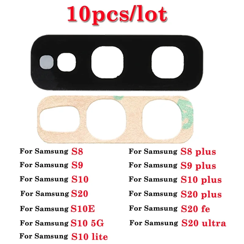 10sets 100% new for Samsung Galaxy S8 S9 S10 S10 5G s10e S10 Lite Plus S20 UTRA plus S20 fe back camera glass lens