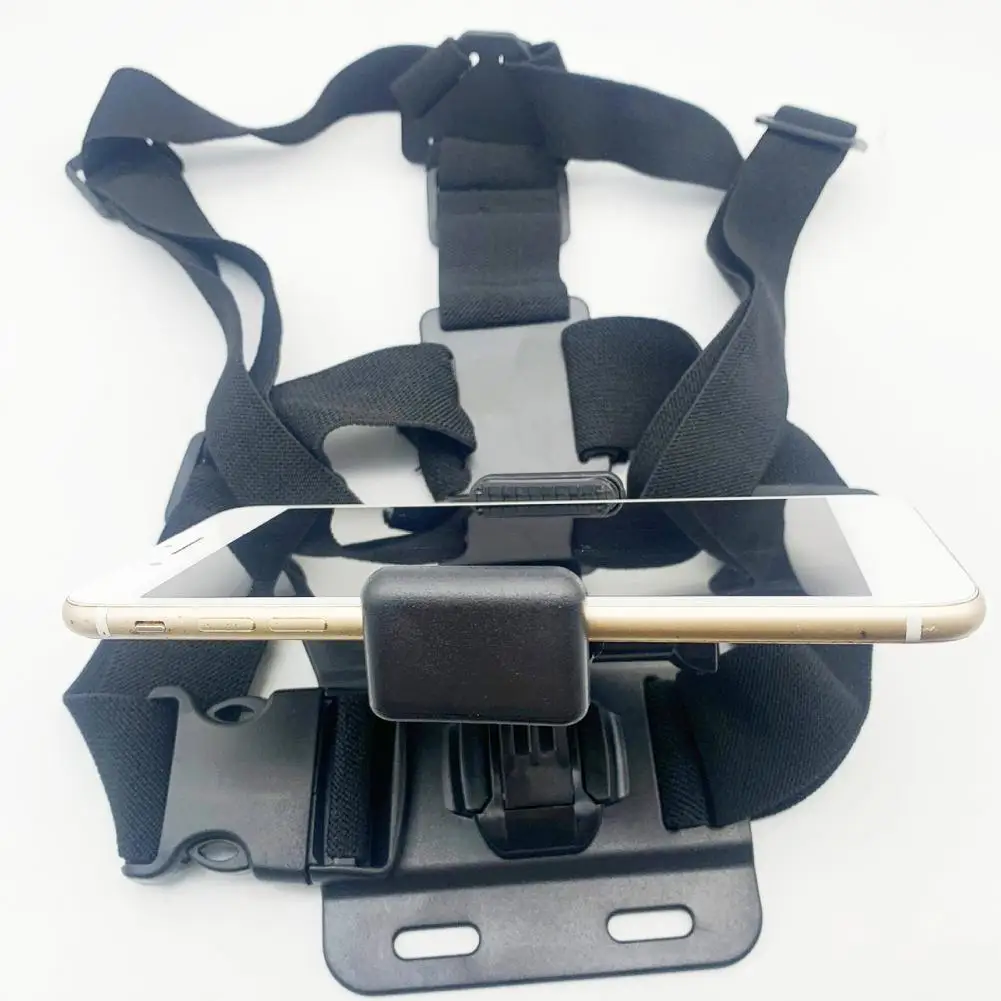 Phone Mount Holder Chest Strap Action Camera Bracket Adjustable Easy to Install 360-Degree Rotation Phone Clip Chest Strap Kit