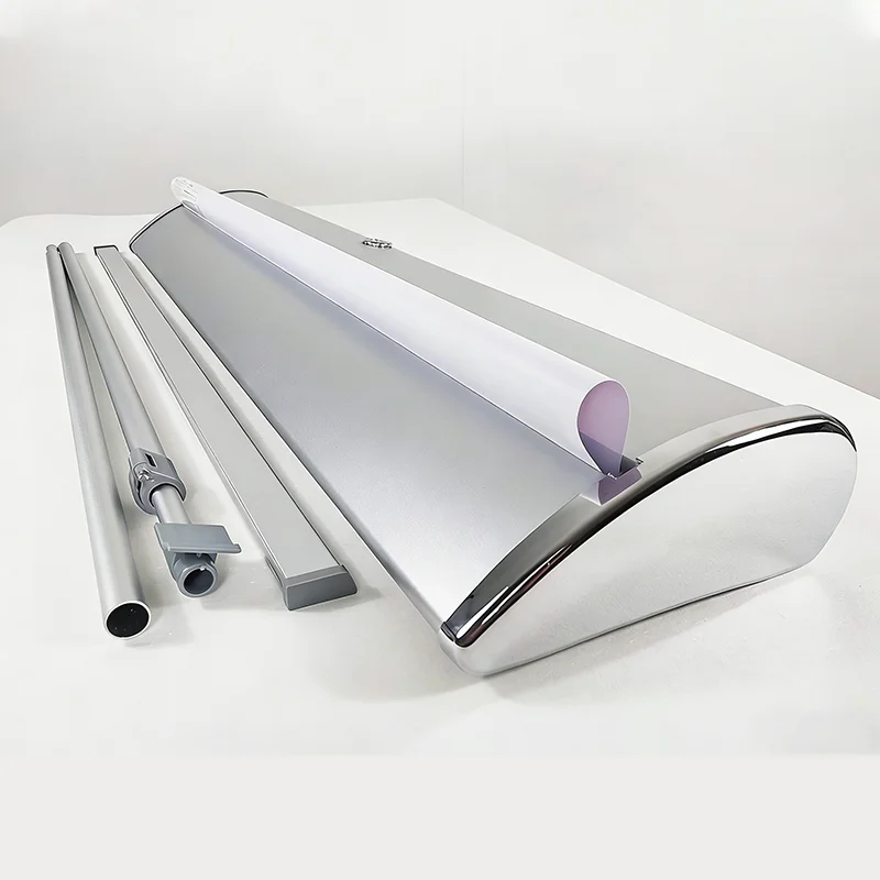 Custom  80x200 Retractable Roll up Banner with Aluminum Stand Wide Base Pull up Banner Display Stand for Advertising