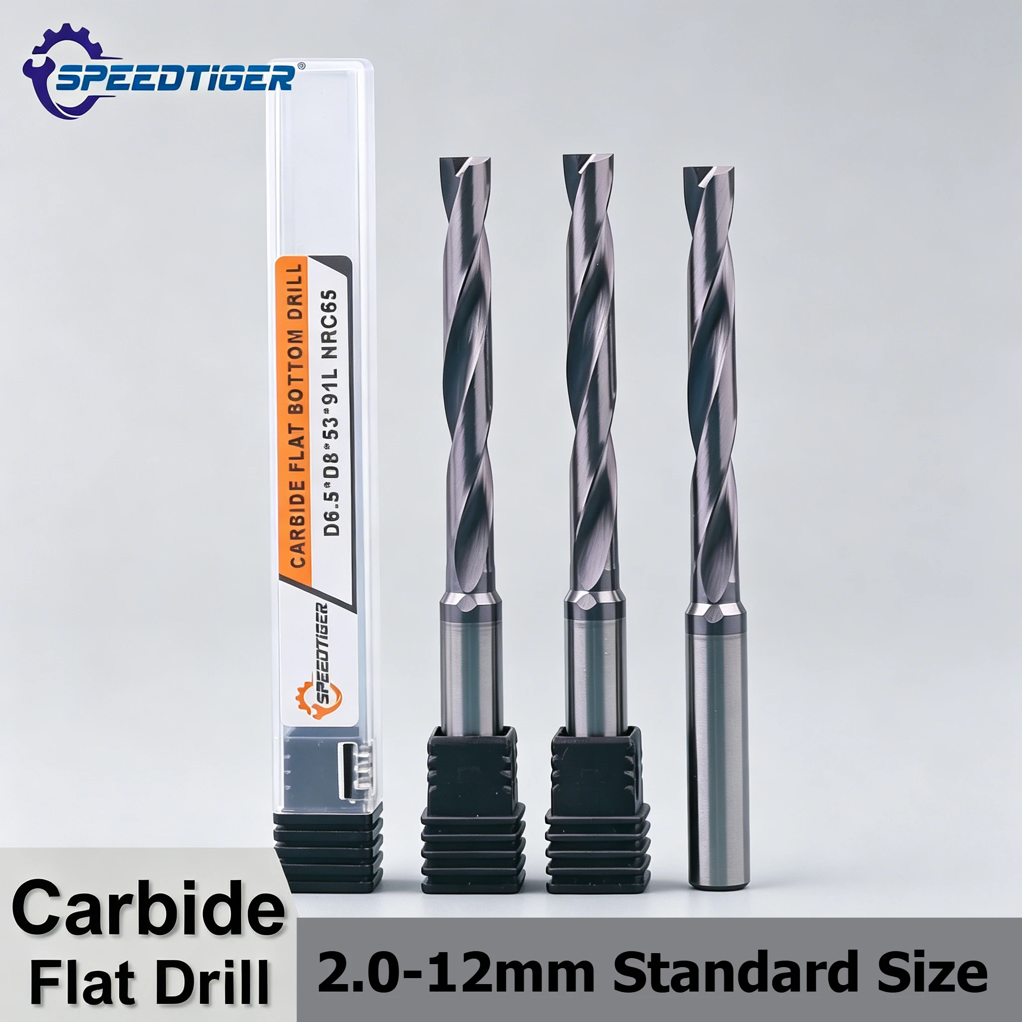 

SPEEDTIGER Tungsten Carbide Flat Bottomed Drill CNC Tool 2mm-12mm Dia 180 Degrees Surface Drilling for Steel Countersunk Drill