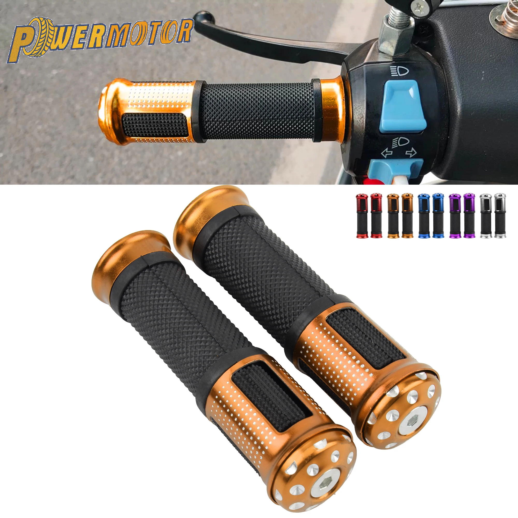 23mm 25mm Motorrad Lenker Stecker Aluminium Knöpfe Anti-Slip Griff Bar Handgriffe für Roller Moped Motorrad straße Geändert