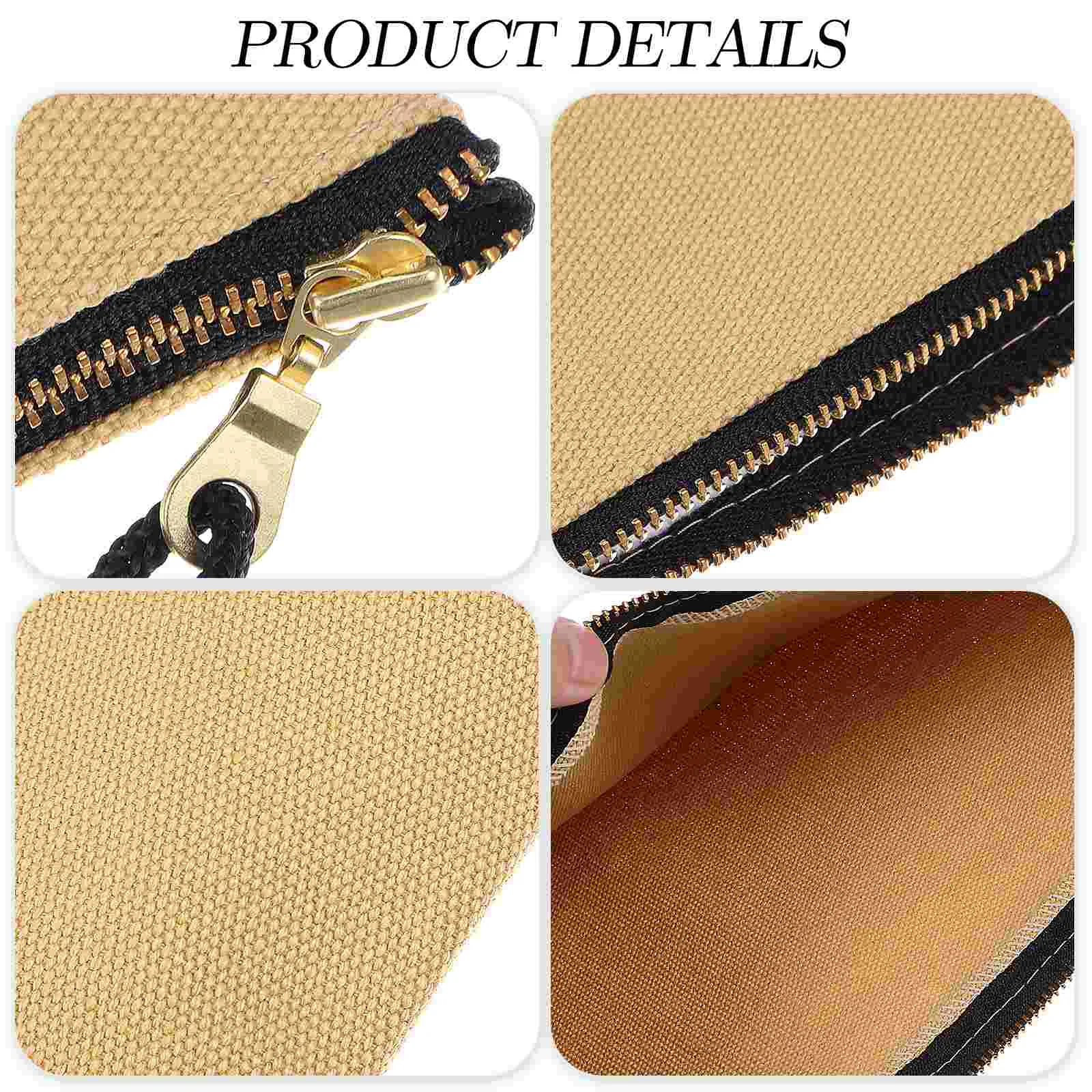 5 Pcs Tampons Zipper Tool Bag Travel Toiletry Bags Makeup Brush Canvas Pad Storage