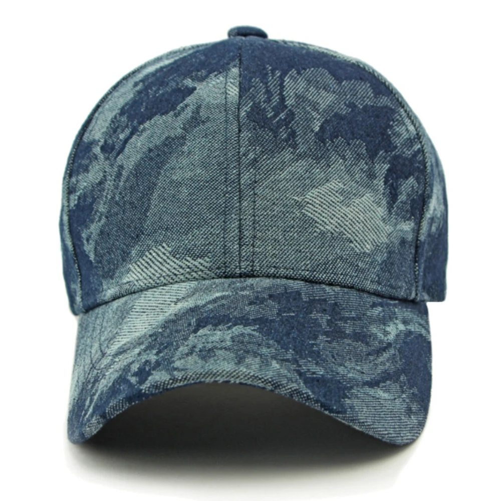 HT4754 야구 모자 남성 여성을위한 새로운 봄 가을 데님 모자 6 패널 코튼 야구 모자 남성 여성 조정 가능한 스냅 백 모자