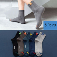 5 Pairs of High Quality Men's Socks Striped Thickened Autumn and Winter Mid-tube Socks New Men's Socks Sports Cotton Socks