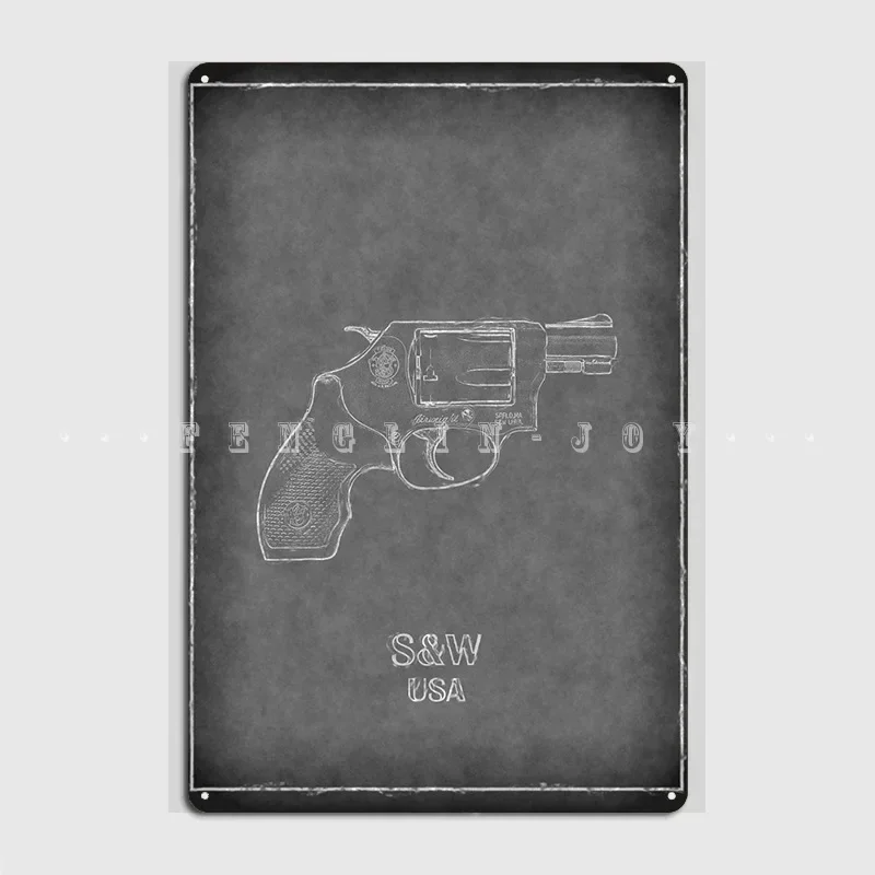 Smith And Wesson Poster Metal Plaque Wall Mural Party Design Garage Decoration Tin Sign Poster