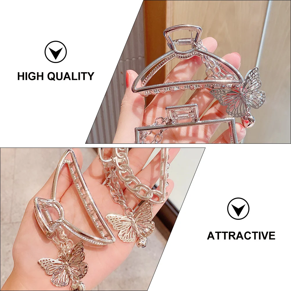 

Curved Chain Hair Clip Womens Barrettes Decorative Clips for Claws Metal Women's