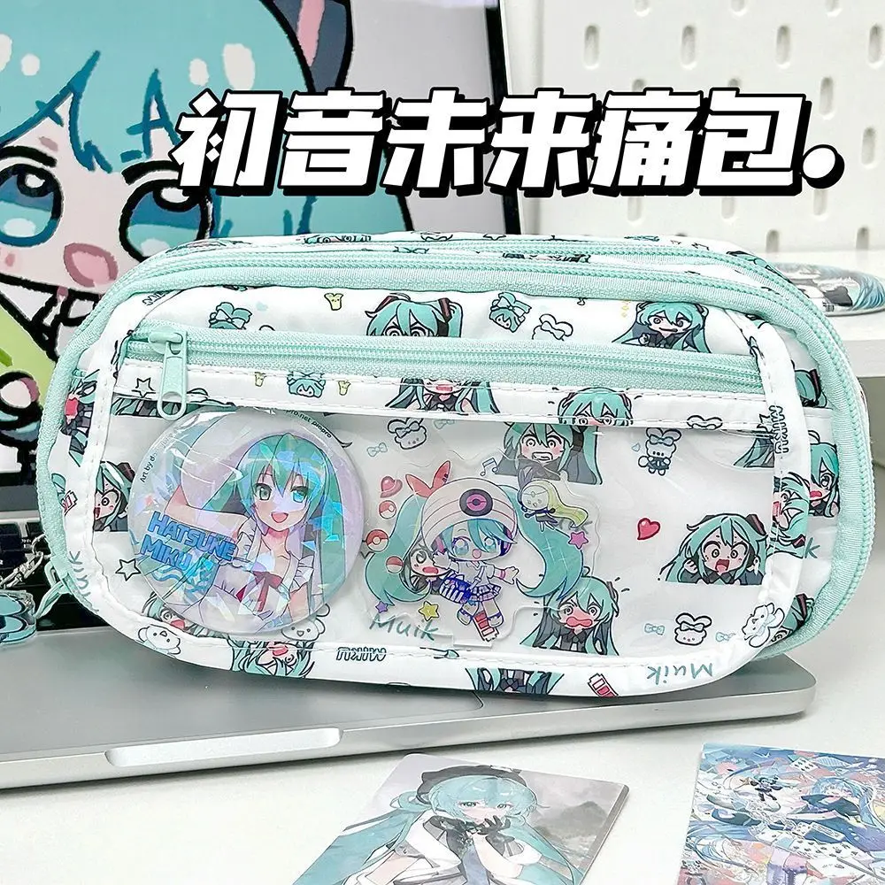 

Hatsune Miku Pencil Case Stationery Bag Large Capacity Zipper Pen Pouch for Students School Office Supplies Cute Organizer Gift
