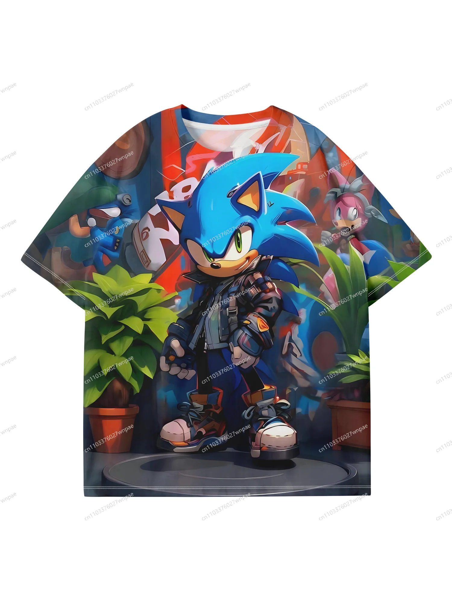 تي شيرت مطبوع ثلاثي الأبعاد من Global-hot Sonic: أنيق ومريح رياضي كاجوال كلاسيكي، على طراز السرعة يجب اقتناؤه، هدية للبالغين من الجنسين والأطفال