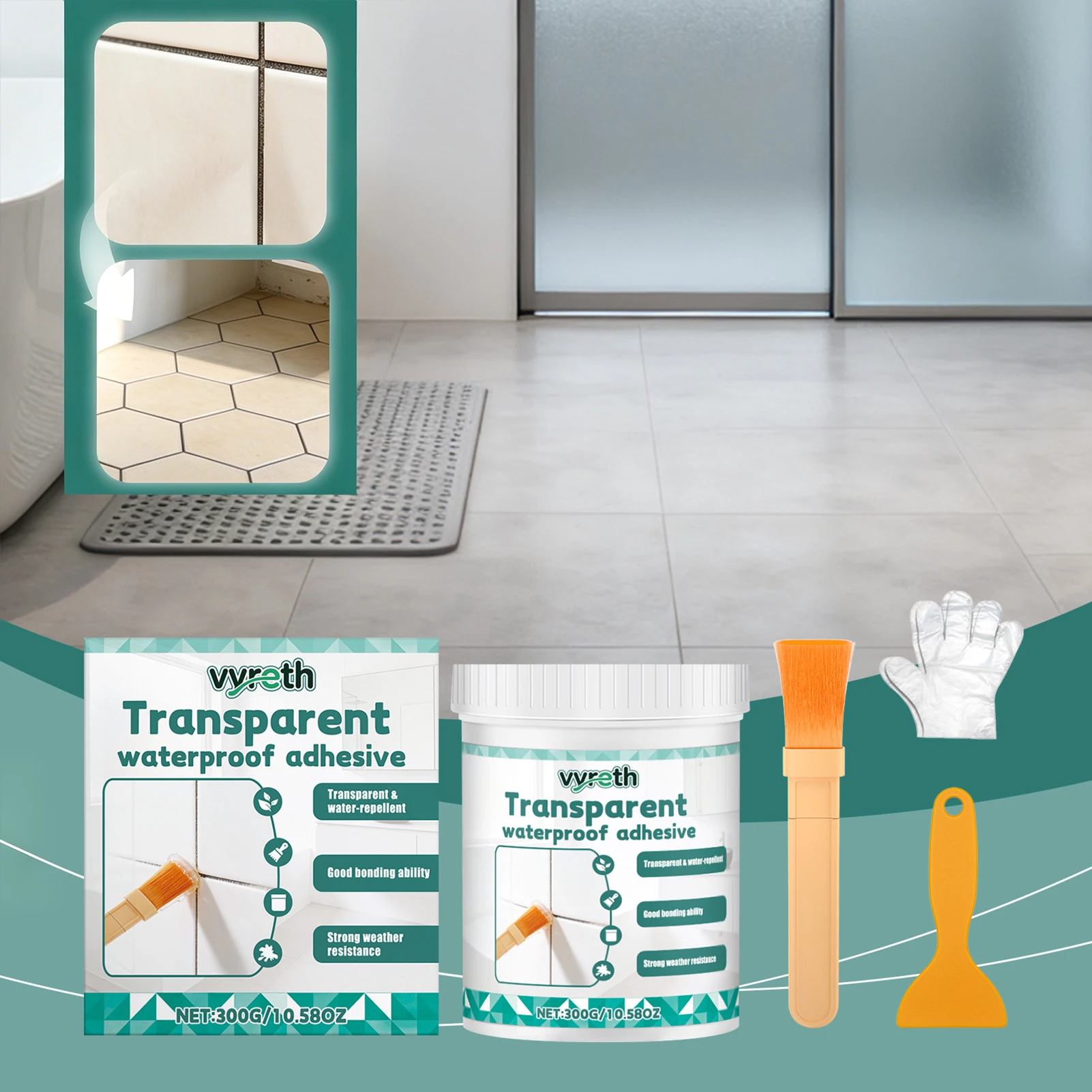 300g Household Invisibles Waterproof Agents Coating Lasting Anti-Leak Sealant Agents Exterior Wall Coating Bonding Pastes