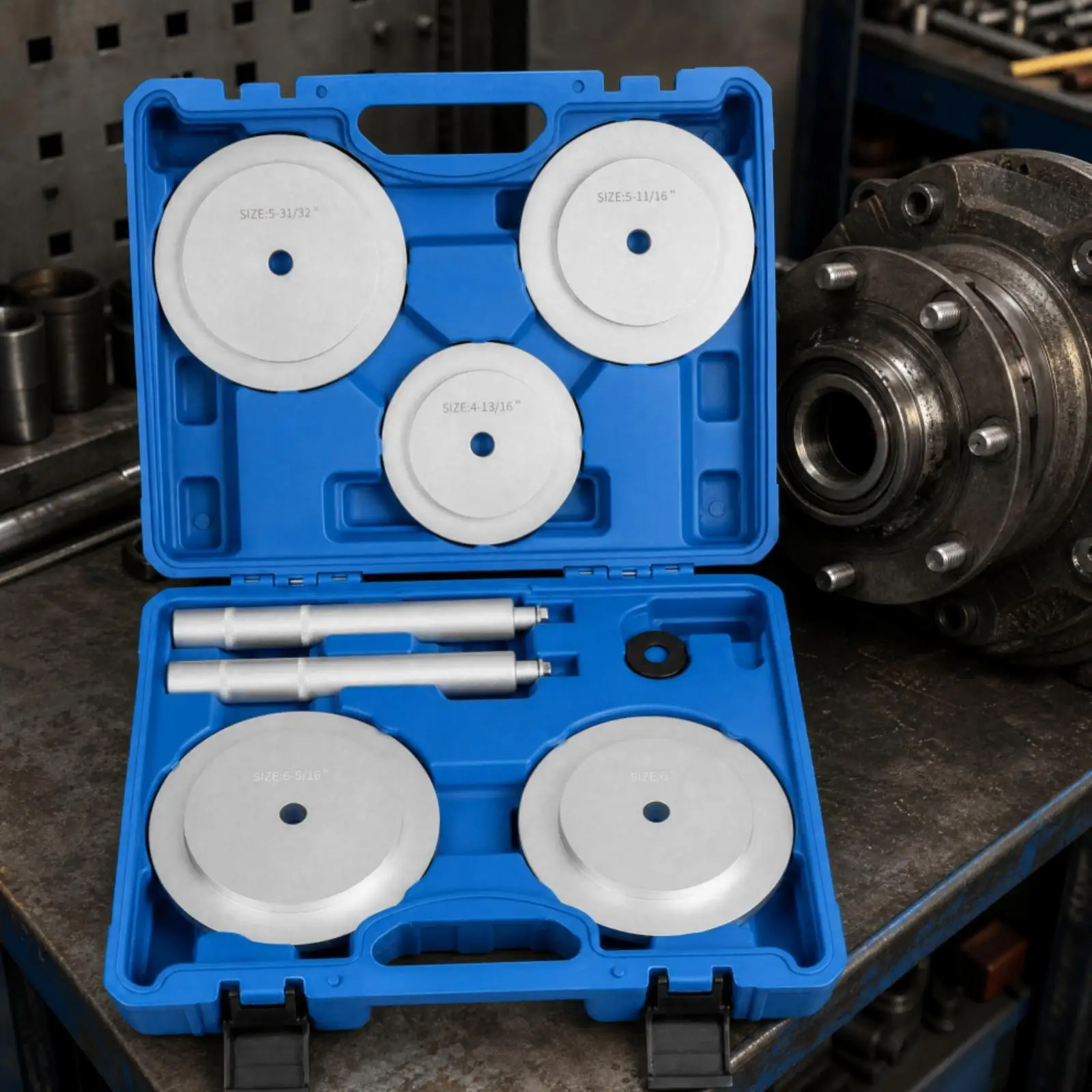8 Pieces Truck Wheel Bearing Installation Tool Kit Anodized Aluminum Wheel Bearing Stamp Press Kit Resistant for Mechanics