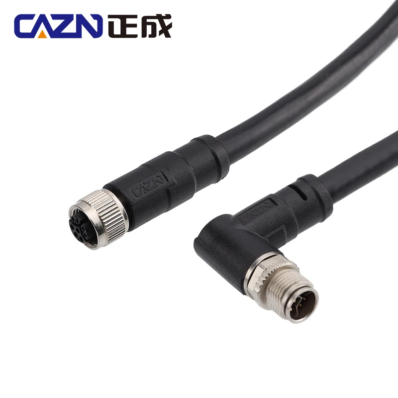 

Ethernet M12 Connector 8 pin Y code Straight Female to Angled Male Waterproof Connector Industrial Ethernet Cables