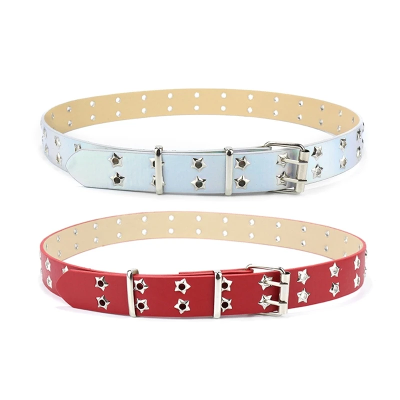 

Women Belt for Jeans Pin Buckle Waist Belt Punk-Style Star Rivet Belt Pants Decors Lady Clothing Accessories Casual Belt