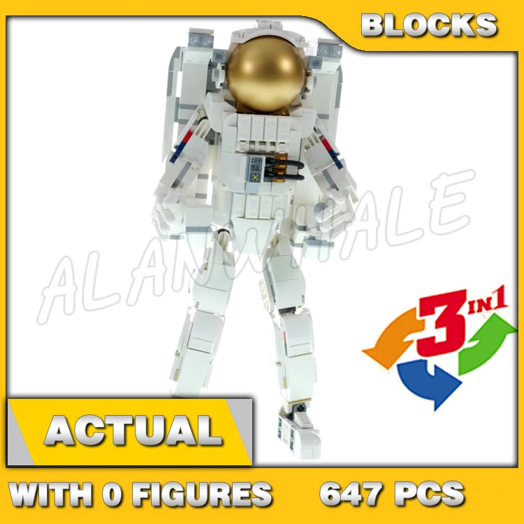 

647pcs Creator 3in1 Space Astronaut Detachable Jet Propulsion Backpadog Viper 68003 Building Block set Compatible with Model