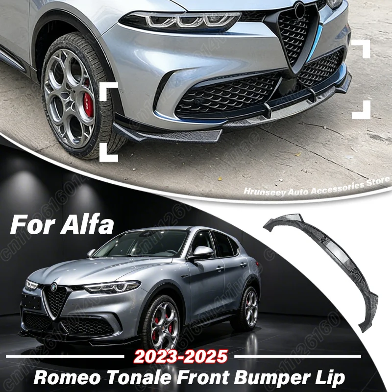 For Alfa Romeo Tonale 2023 2024 2025 Front Bumper Lip Lower Splitter Chin Spoiler Apron Air‑Flow Deflector Sharp Car Accessories
