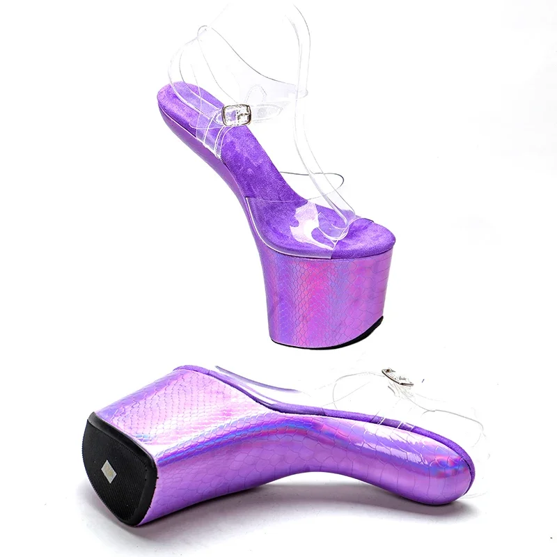 Leecabe Heelles Style Sandals  Clear PVC Upper snake platform  Stripper young trend fashion  pole dance shoes