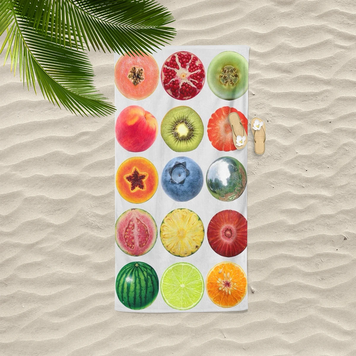 Fruit Print Summer Beach Towel,Soft Lightweight Quick Dry For Travel, Swimming Pool Fun, Fitness And Camping Beach