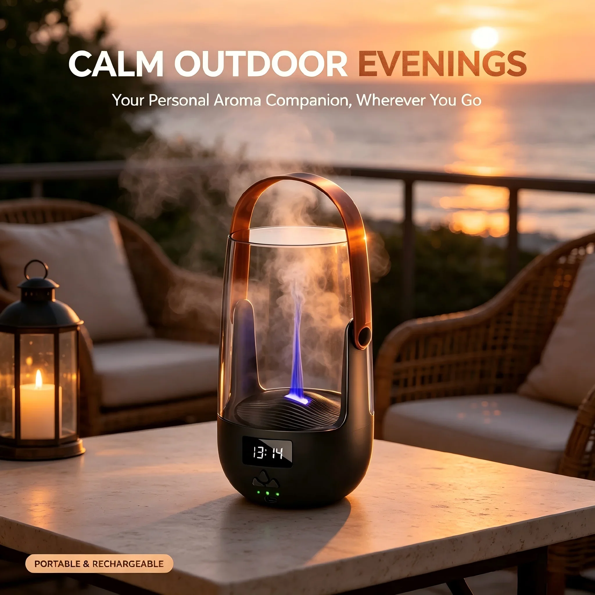 FlickerGlow Flame Aroma Humidifier 200ml – Color-Changing LED, Whisper-Quiet USB Diffuser with Auto-Off for Cozy Bedroom Ambiance & Easy Clean