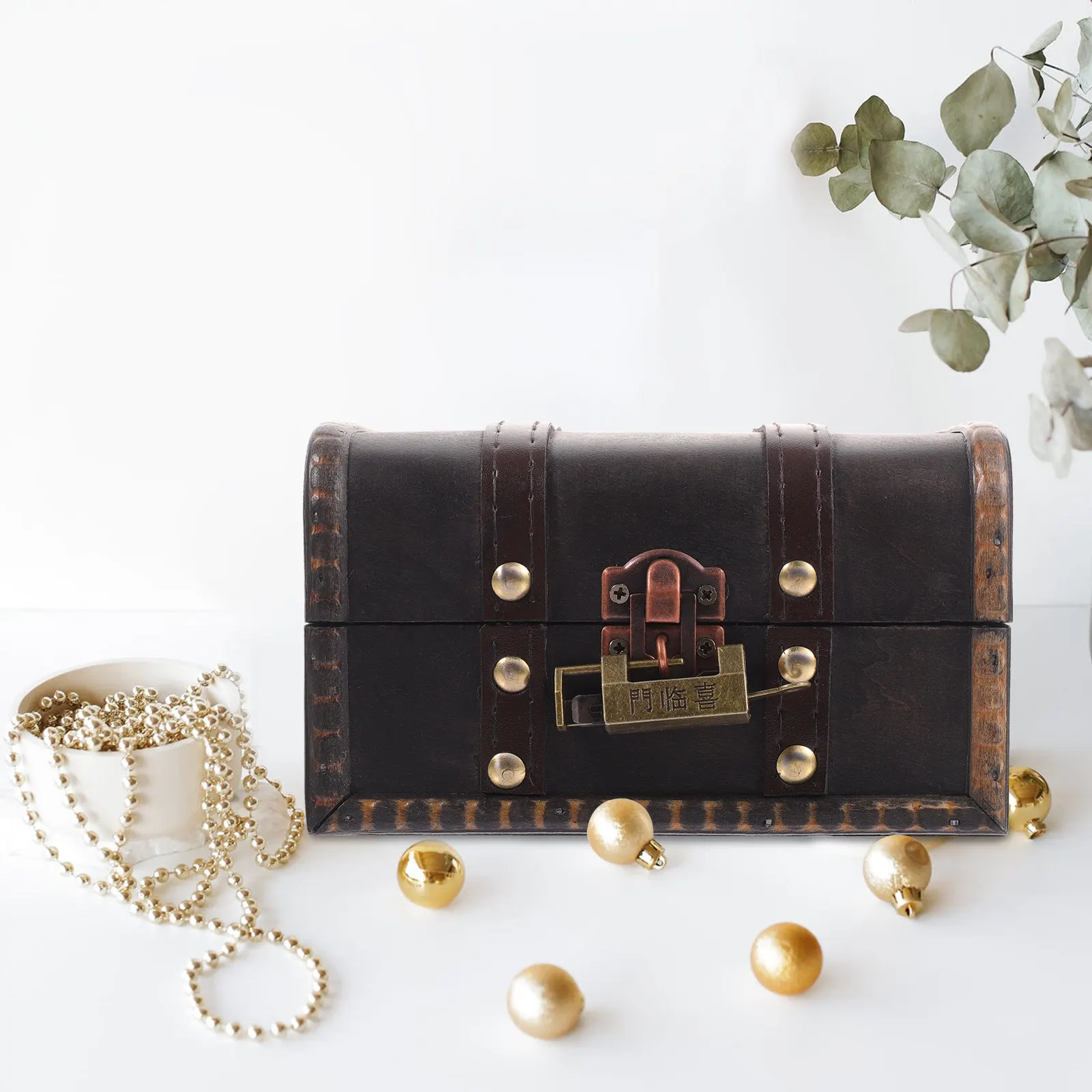 

Retro Vintage Wooden Jewelry Box Storage Case for Rings Earrings Bracelets Trinkets Sundries Organizer Decorative Gift Box