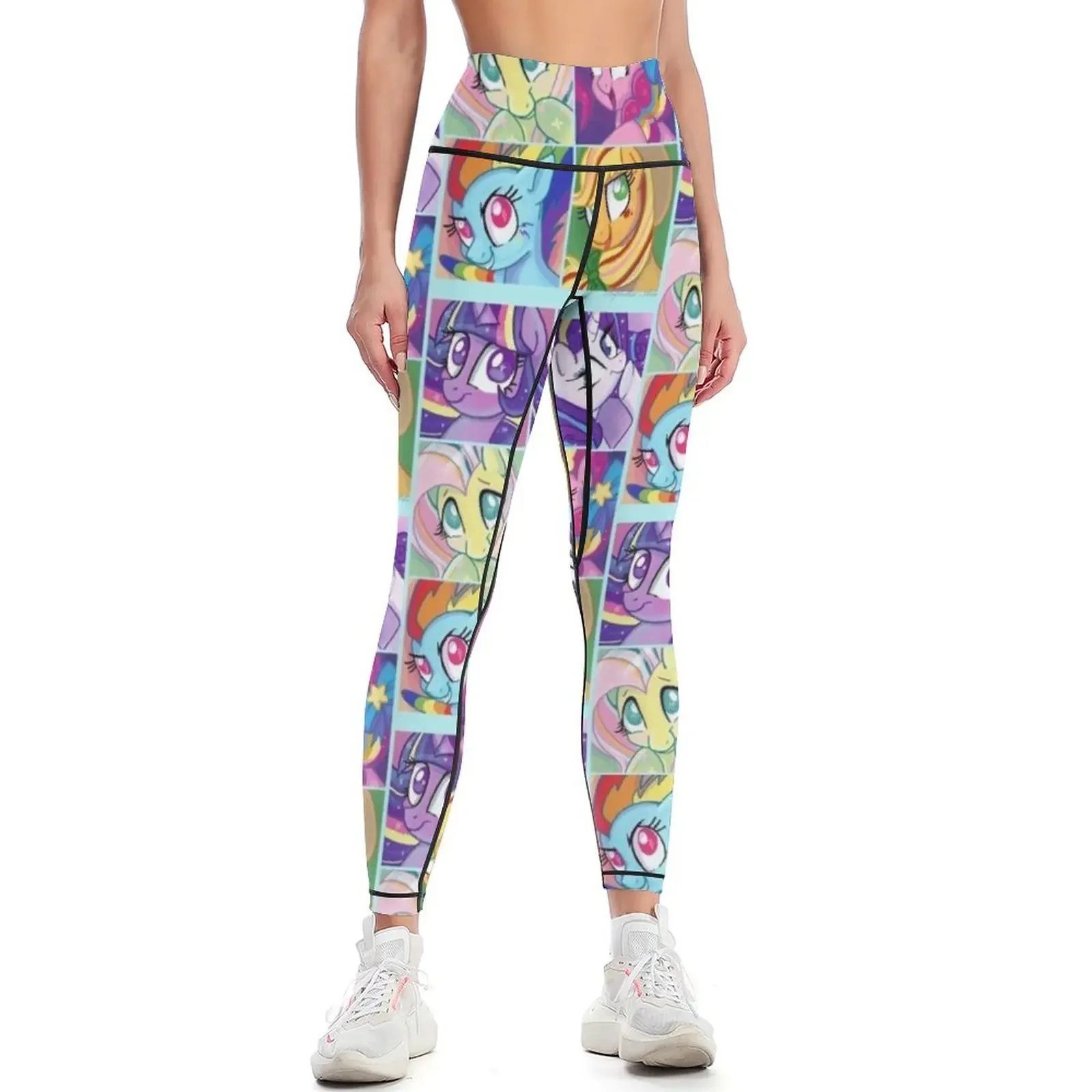 

Rainbow Power Ponies Leggings Women's push up Women's sports Womens Leggings