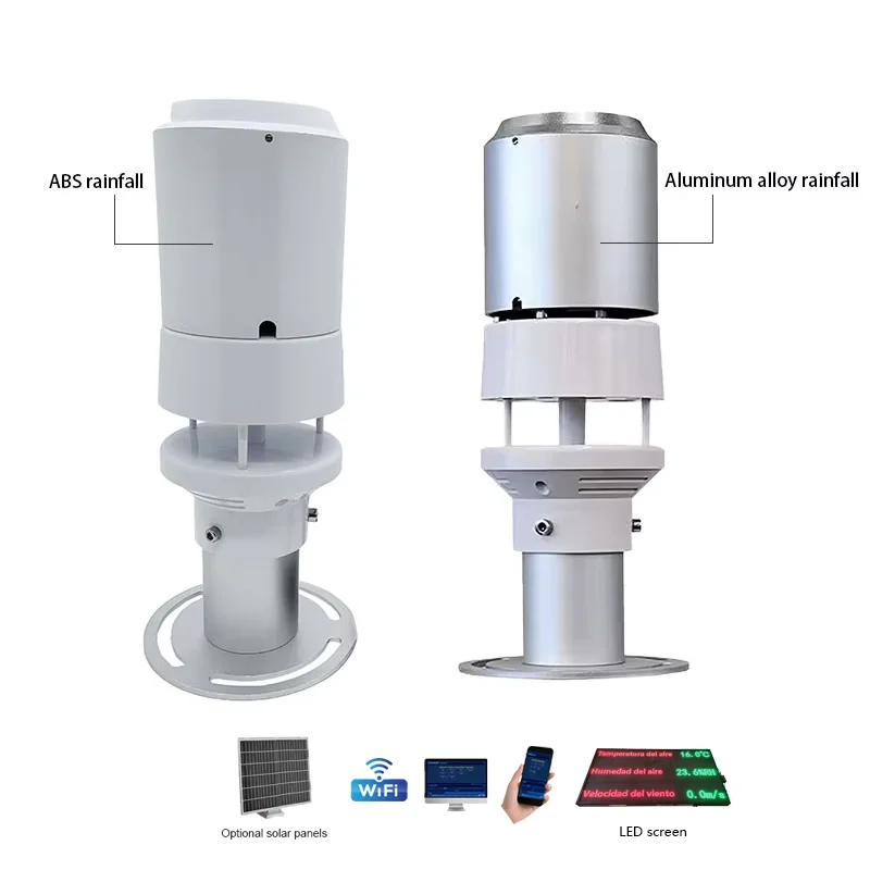 Low Cost Mini Ultrasonic Wind Speed and Direction Air Temperature Humidity Rainfall Smart Pole Weather Station Sensor Outdoor