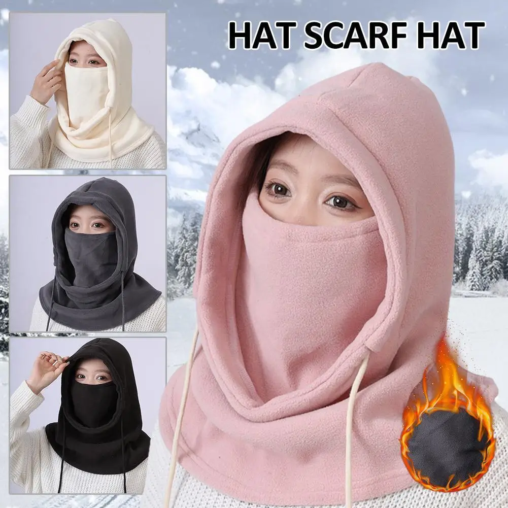 Winter Thermal Fleece Balaclava Scarf Outdoor Sports Ski Face Mask Neck Warmer Snood Hood Hat Windproof Cold Warm Riding Cap