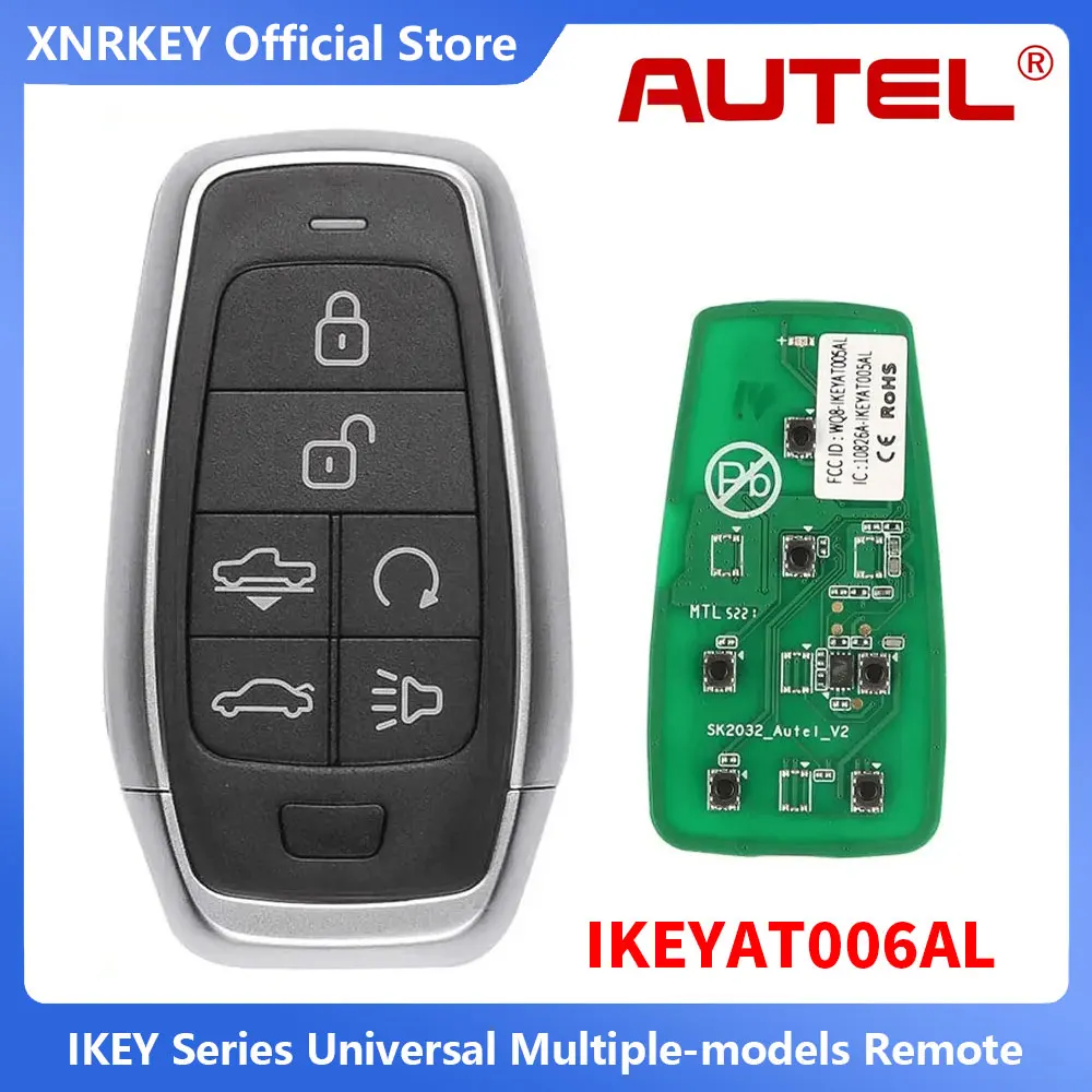 

5 Pcs/lot Atuel IKEY AT006AL Universal Smart Key 6 Buttons Autel Remote For MaxiIM KM100