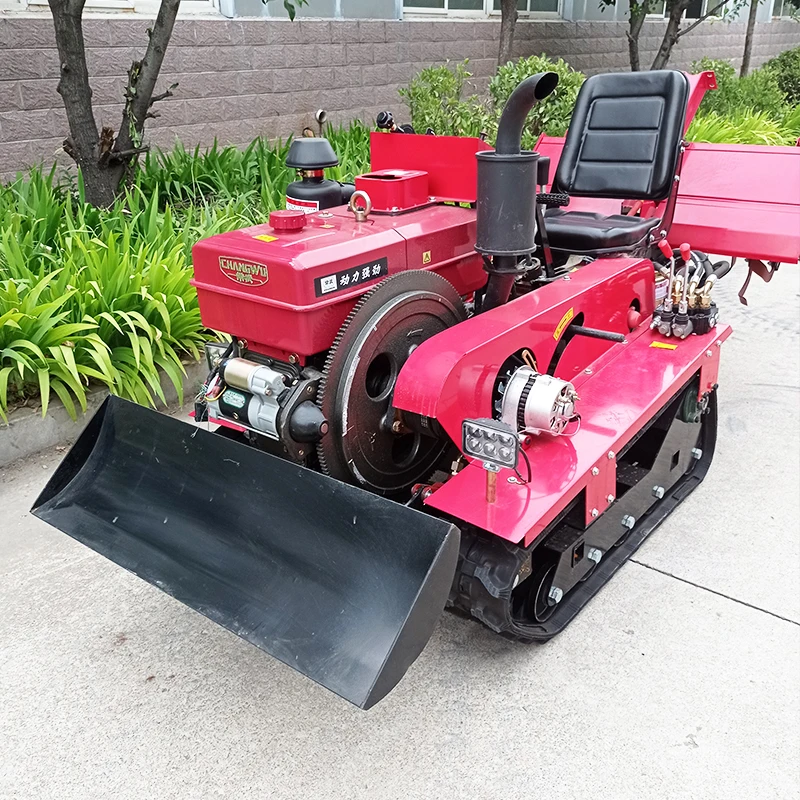 Customized Full Terrain High Efficiency Crawler Tractor Rotary Tiller Farm Plowing Machine Cultivator with Multiple Tools view 6