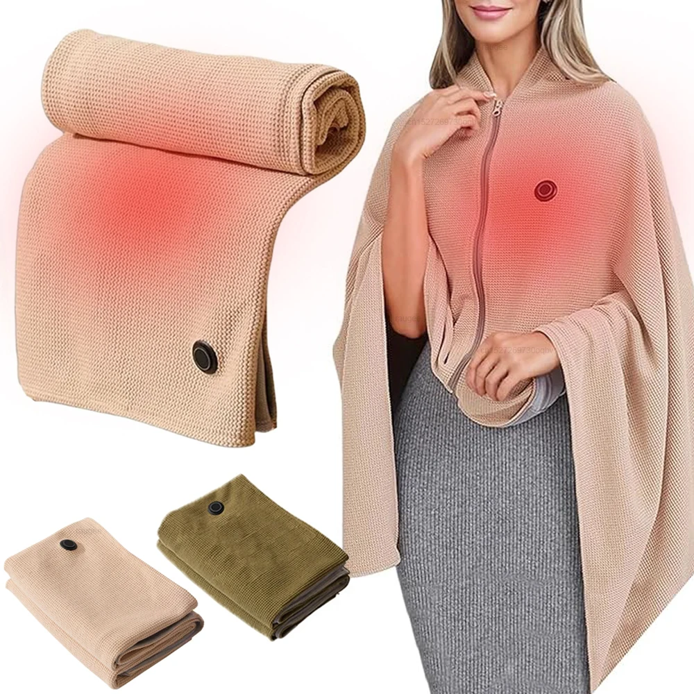 

Одеяло с электрическим подогревом, шаль с USB-подогревом, шаль с электрическим подогревом, одеяло, портативная шаль с подогревом через USB, грелка, согревающее одеяло