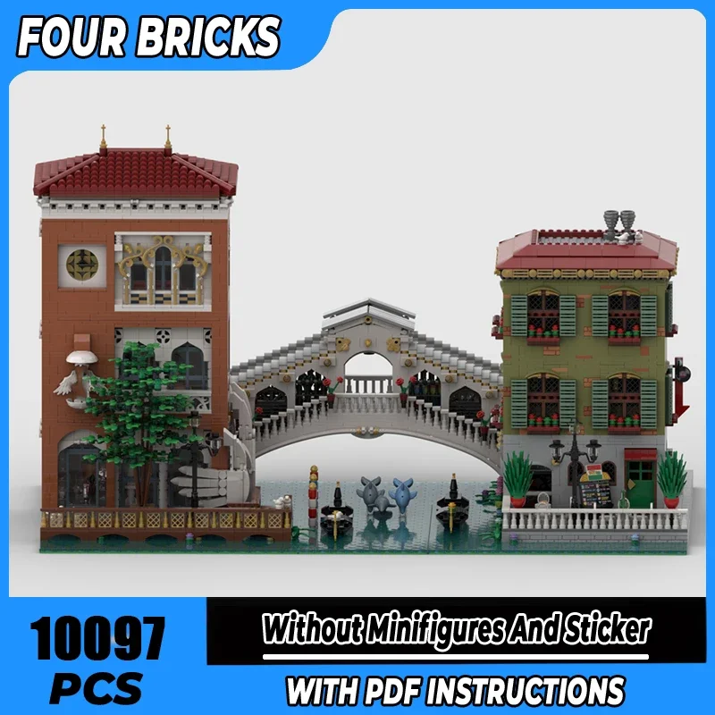 

Строительные блоки Moc Canal Grande Venice Technology, модульные кирпичи, модель подарков, рождественские игрушки, наборы «сделай сам», сборка